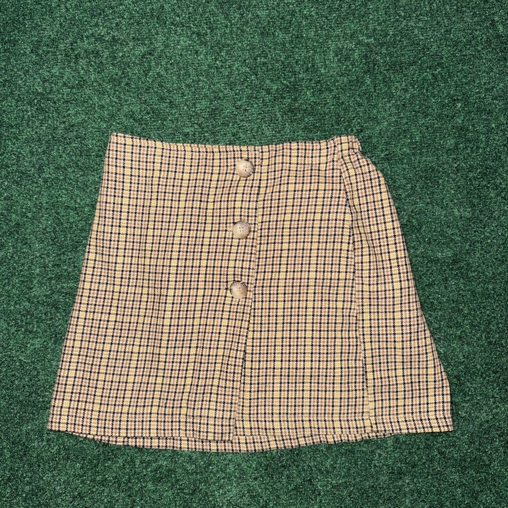 American Eagle Plaid 90's Inspired Clueless Button Wrap Skirt Size XS 010
